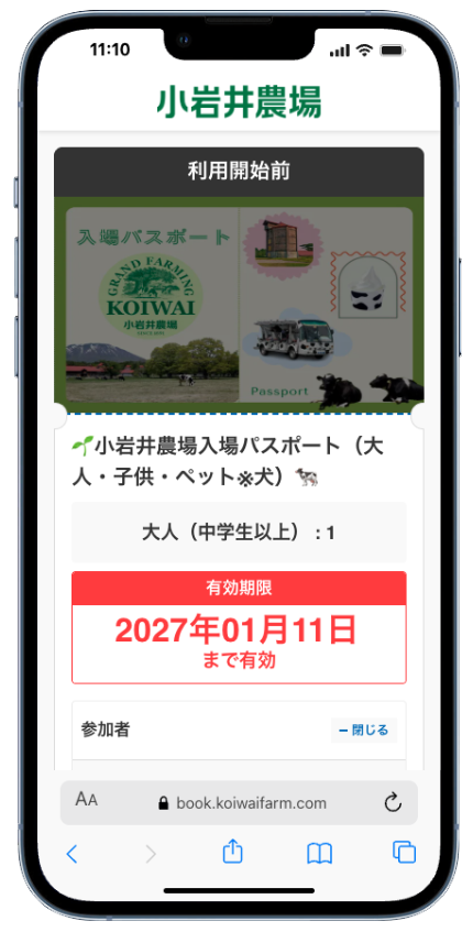 入場パスポート